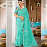 Laxmipati Chhabili 8424 Brasso Sky Blue Saree