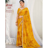 Laxmipati Chhabili 8427 Satin Chiffon Mustard Saree