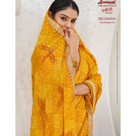Laxmipati Chhabili 8427 Satin Chiffon Mustard Saree