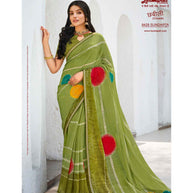 Laxmipati Chhabili 8428 Chiffon Olive Green Saree