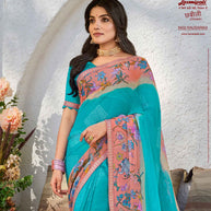Laxmipati Chhabili 8432 Sparkle Chiffon Multicolor Saree