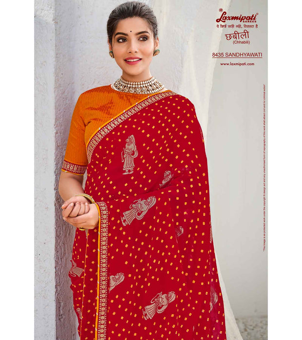 Laxmipati Chhabili 8435 Chiffon Maroon Saree