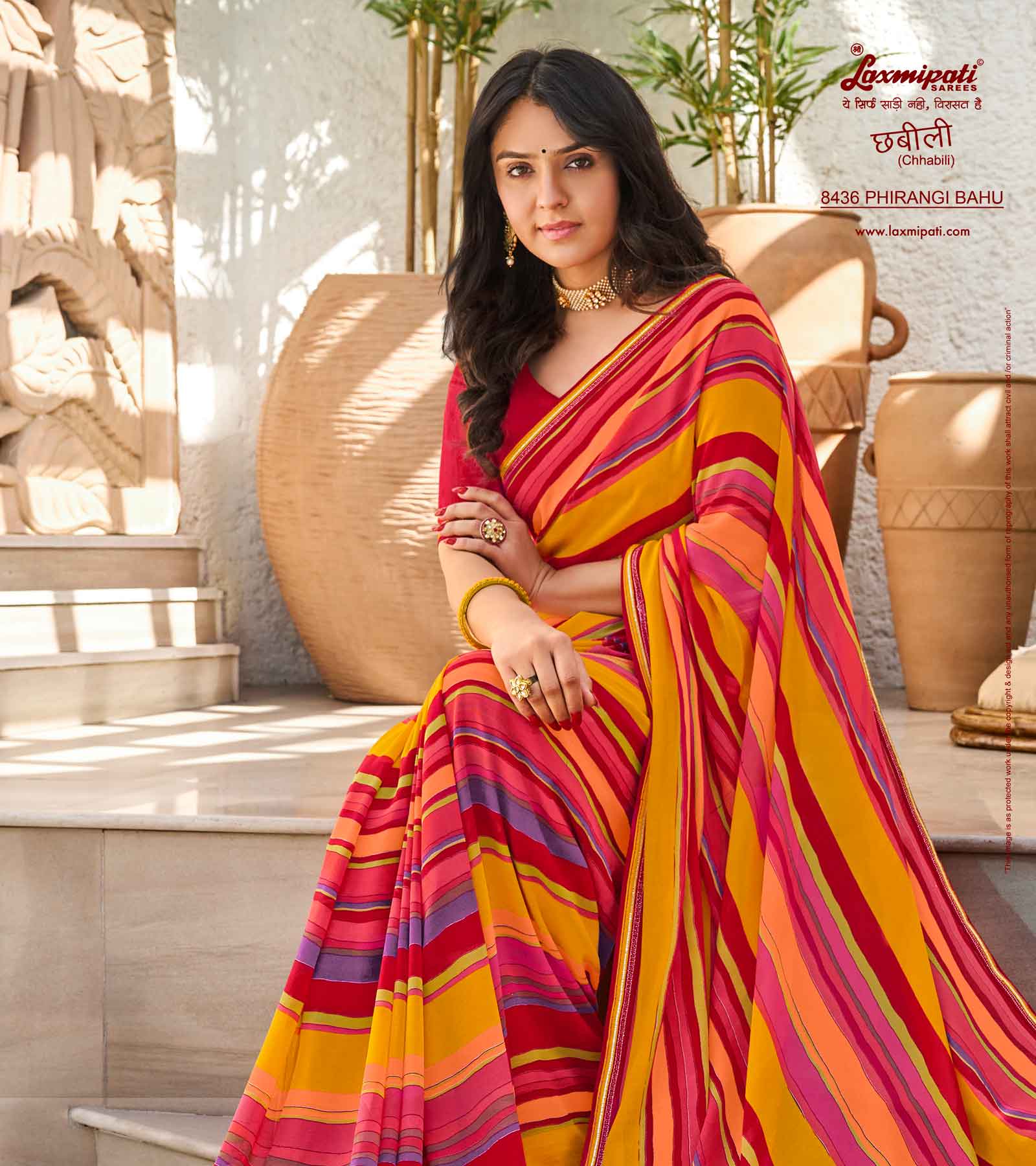 Laxmipati Chhabili 8436 Georgette Multicolor Saree