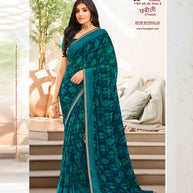 Laxmipati Chhabili 8438 Chiffon with Satin Patta Morpinch Saree