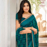 Laxmipati Chhabili 8438 Chiffon with Satin Patta Morpinch Saree