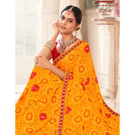 Laxmipati Gharaana 8441 Chiffon Gold Saree