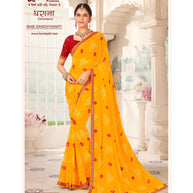 Laxmipati Gharaana 8446 Chiffon Gold Saree