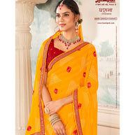 Laxmipati Gharaana 8446 Chiffon Gold Saree