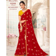 Laxmipati Gharaana 8447 Chiffon Maroon Saree