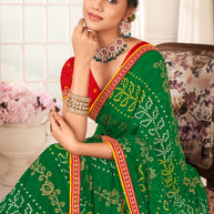 Laxmipati Gharaana 8448 Chiffon Green Saree