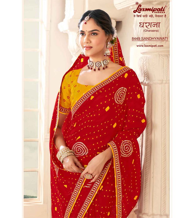 Laxmipati Gharaana 8449 Chiffon Maroon Saree
