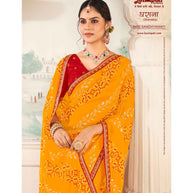 Laxmipati Gharaana 8450 Chiffon Gold Saree