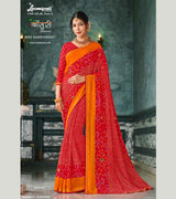 Laxmipati Bansuri 8452 Satin Chiffon Red Saree