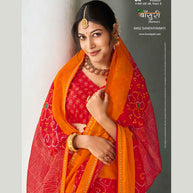 Laxmipati Bansuri 8452 Satin Chiffon Red Saree