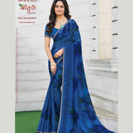 Laxmipati Bansuri 8453 Sharmili Chiffon Blue Saree