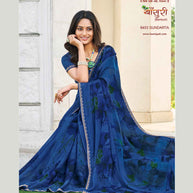 Laxmipati Bansuri 8453 Sharmili Chiffon Blue Saree