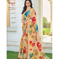 Laxmipati Bansuri 8459 Marble Chiffon Butti Chikoo Saree