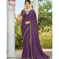 Laxmipati Bansuri 8467 Satin Chiffon Lavender Saree