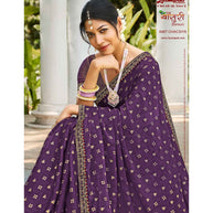 Laxmipati Bansuri 8467 Satin Chiffon Lavender Saree