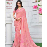 Laxmipati Bansuri 8470 Georgette Satin Patta Peach Saree