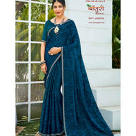 Laxmipati Bansuri 8471 Satin Chiffon Navy Blue Saree