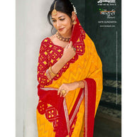 Laxmipati Bansuri 8476 Sparkle Chiffon Gold Saree