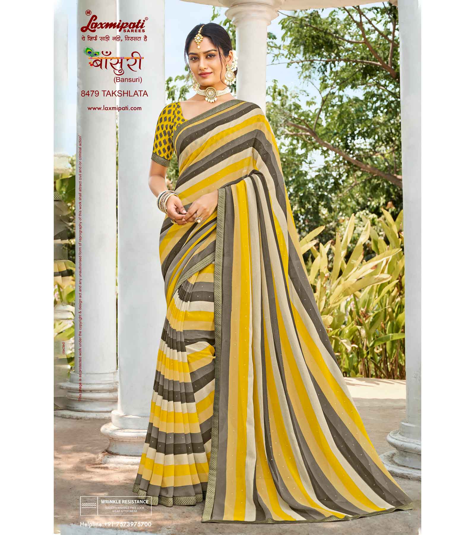 Laxmipati Bansuri 8479 Georgette Multicolor Saree