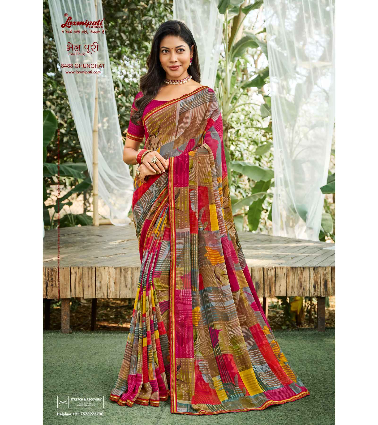 Laxmipati Bhel Puri 8488 Georgette Multicolor Saree