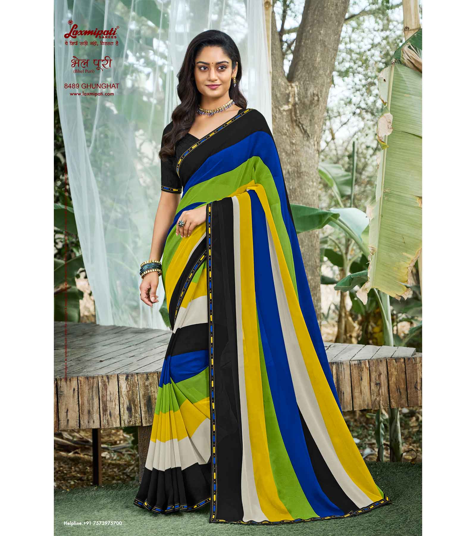 Laxmipati Bhel Puri 8489 Georgette Multicolor Saree