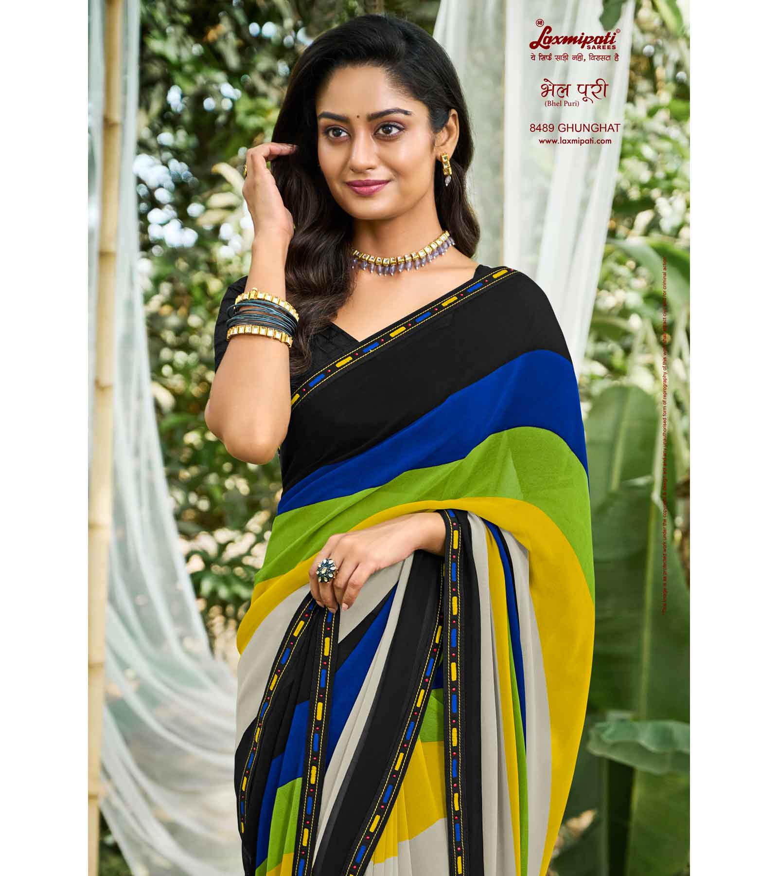 Laxmipati Bhel Puri 8489 Georgette Multicolor Saree