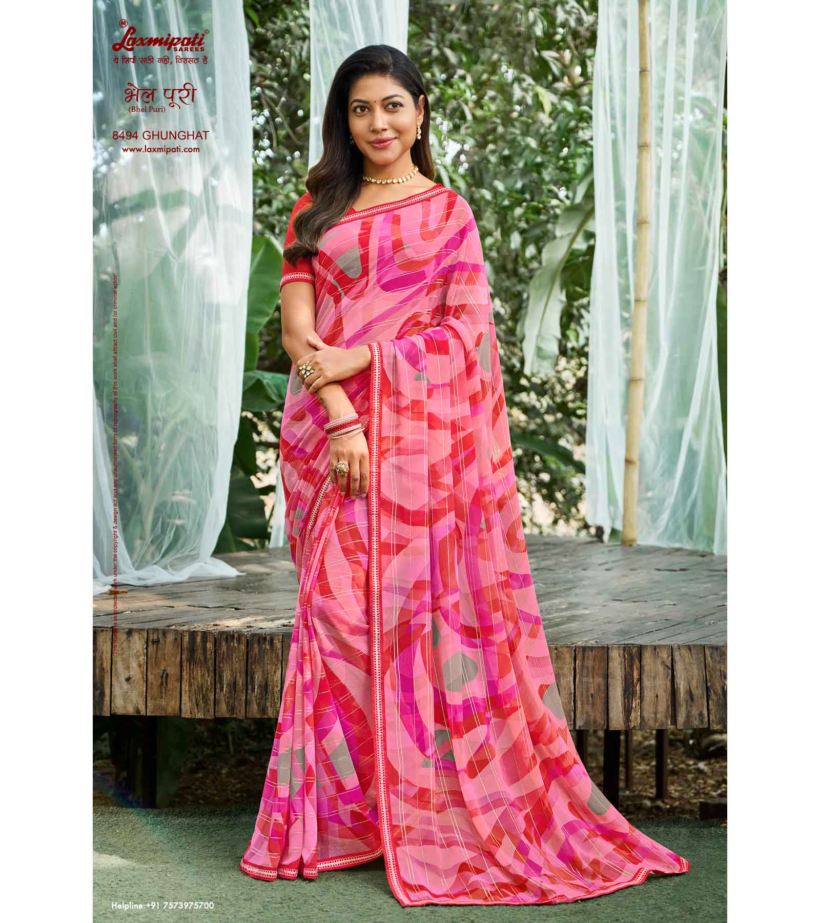 Laxmipati Bhel Puri 8494 Georgette Multicolor Saree