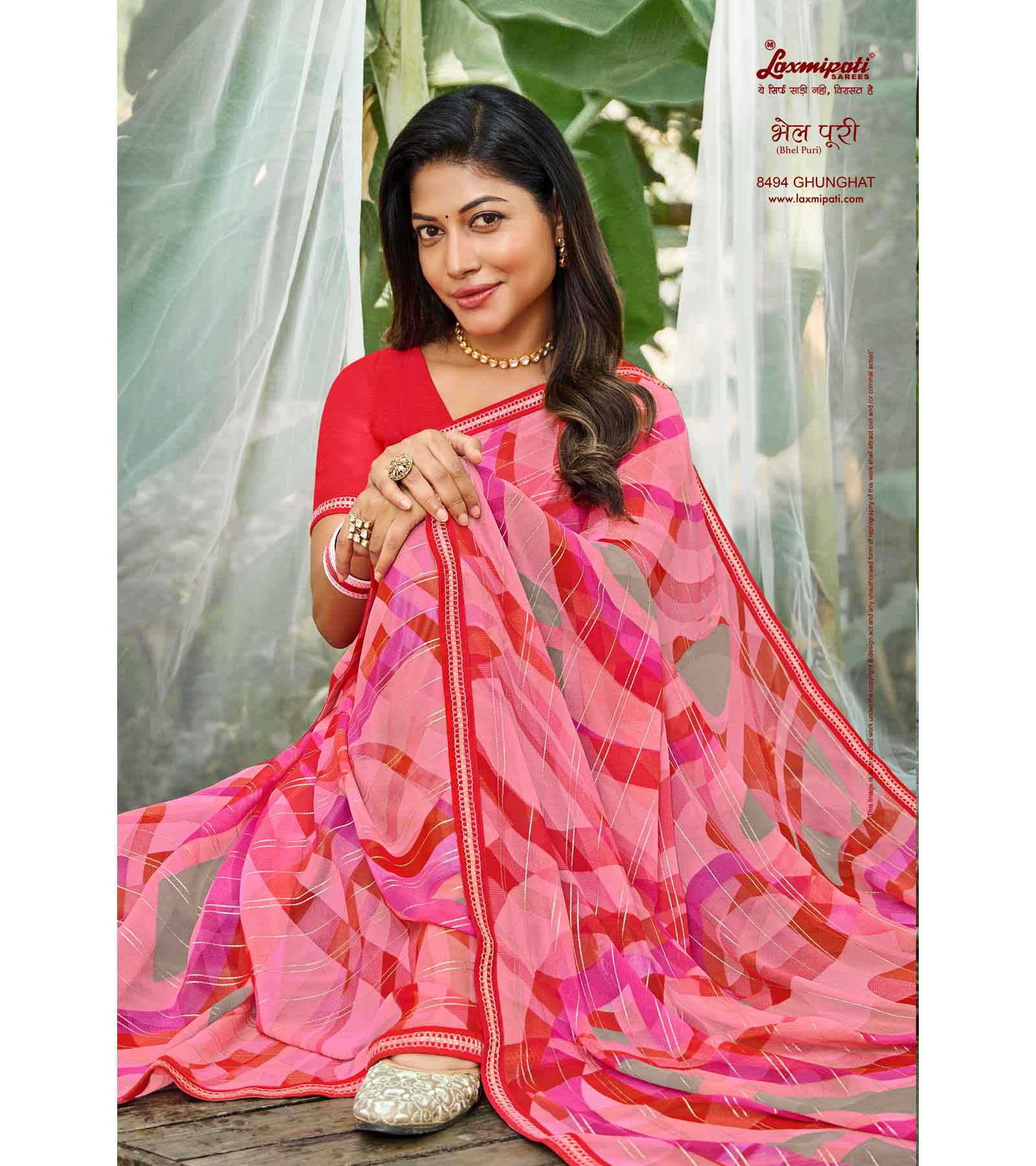 Laxmipati Bhel Puri 8494 Georgette Multicolor Saree