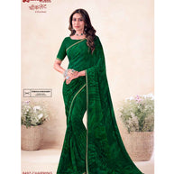 Laxmipati Chocolate 8497 C/C Georgette Bottle Green Saree