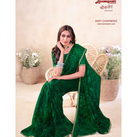 Laxmipati Chocolate 8497 C/C Georgette Bottle Green Saree
