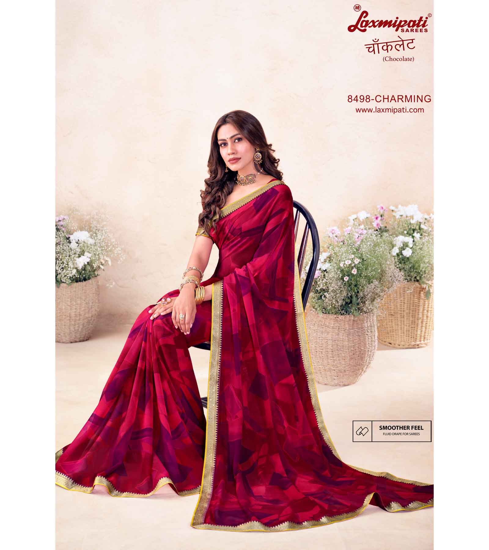 Laxmipati Chocolate 8498 C/C Georgette Rani Saree