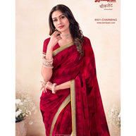 Laxmipati Chocolate 8501 C/C Georgette Red Saree