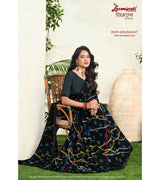 Laxmipati Simarn 8505 Georgette Black Saree