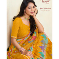 Laxmipati Simarn 8507 Georgette Mustard Saree