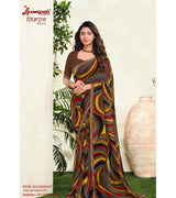 Laxmipati Simarn 8508 Georgette Brown Saree