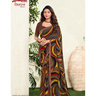 Laxmipati Simarn 8508 Georgette Brown Saree