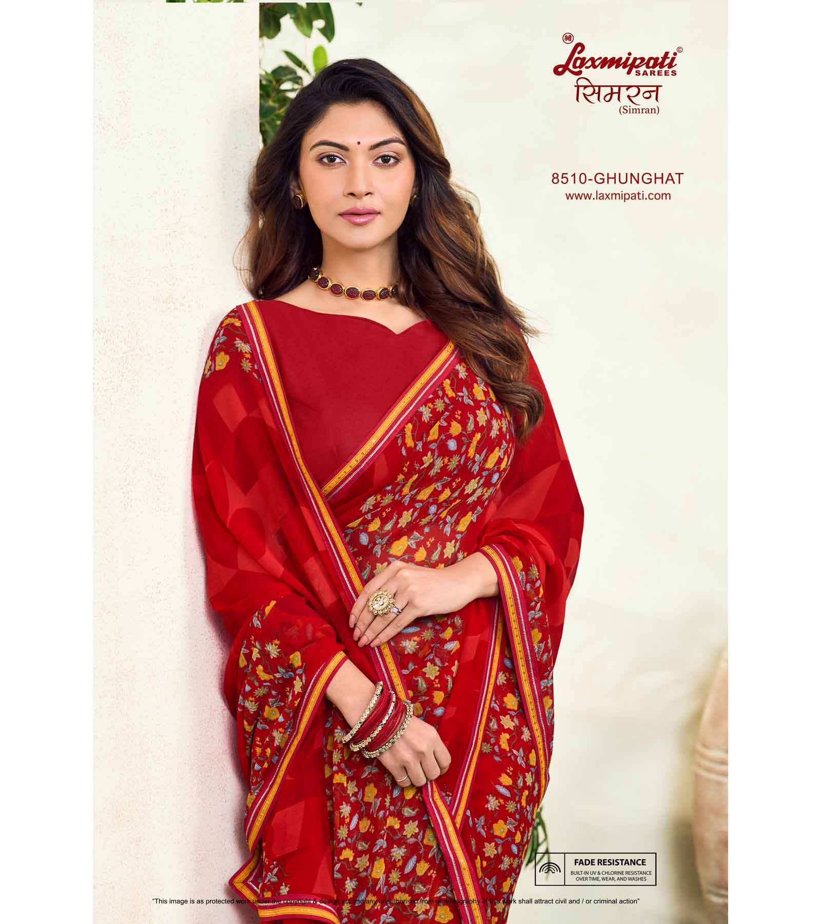 Laxmipati Simarn 8510 Georgette Red Saree