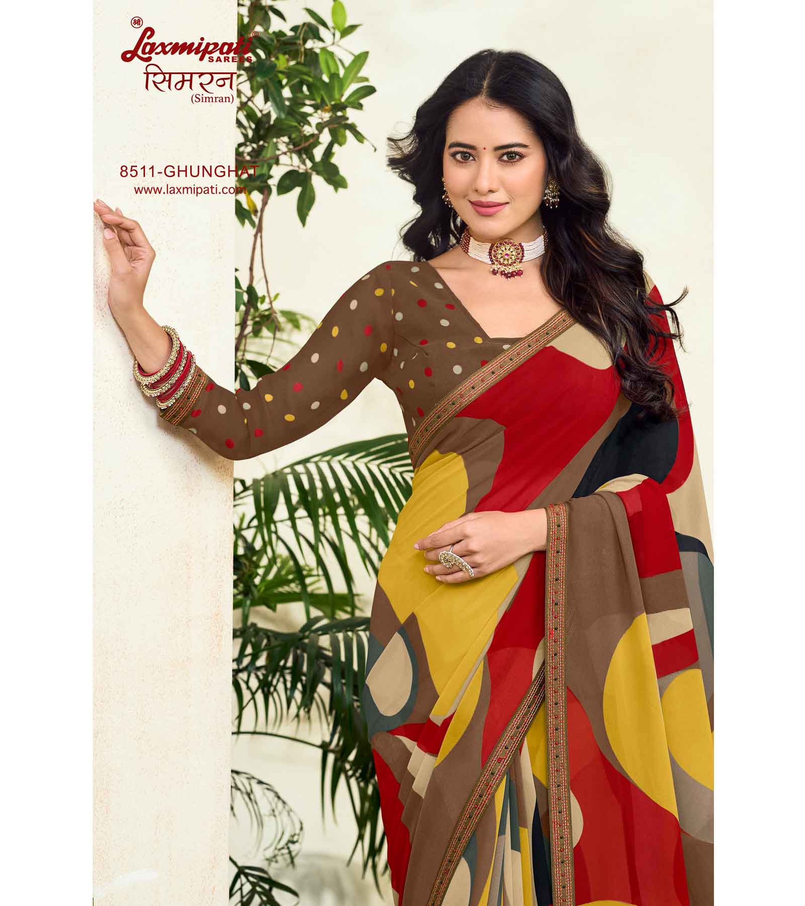 Laxmipati Simarn 8511 Georgette Multicolor Saree