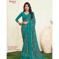 Laxmipati Simarn 8513 Georgette Teal Blue Saree