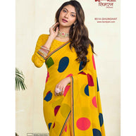 Laxmipati Simarn 8514 Georgette Yellow Saree