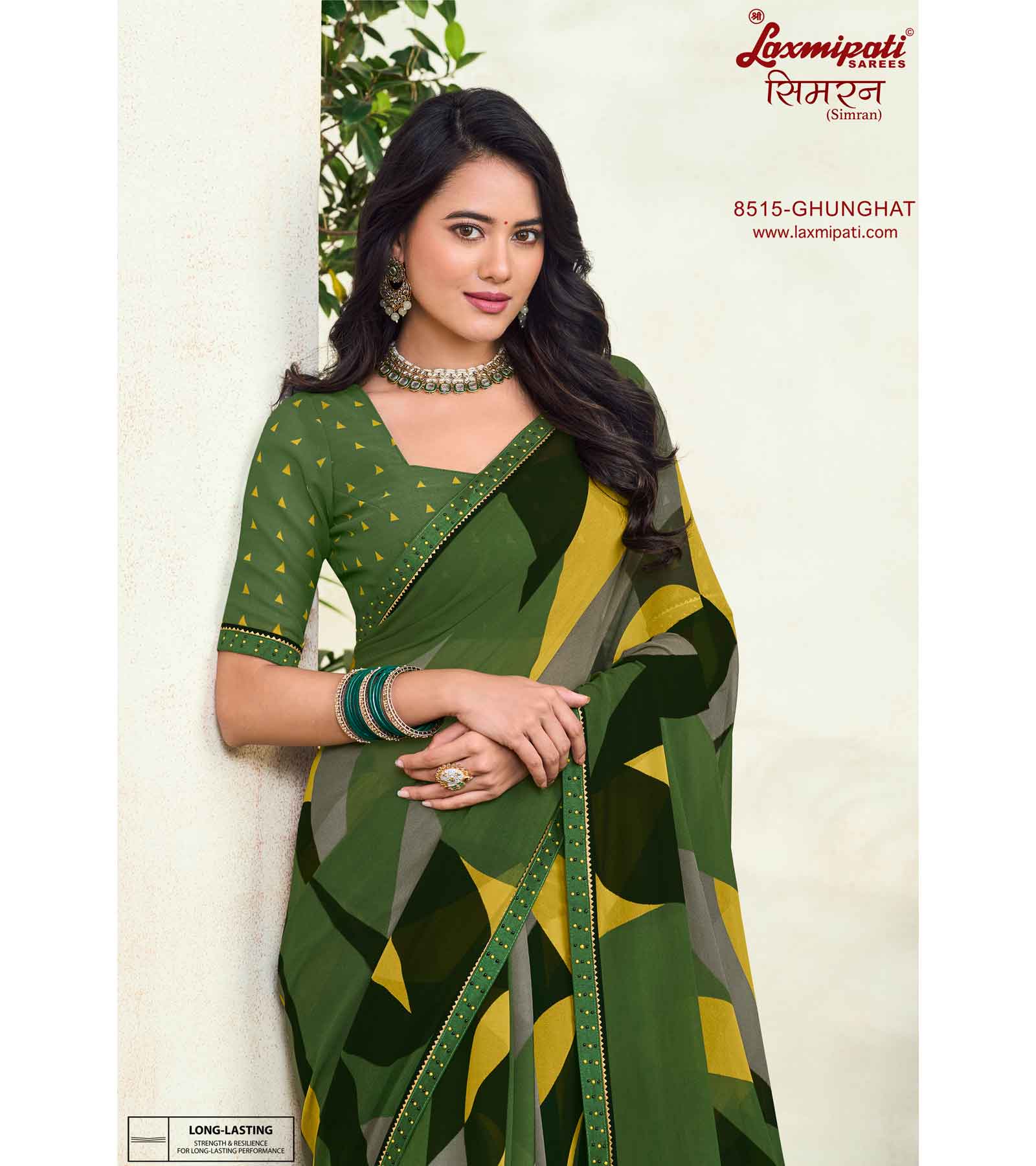 Laxmipati Simarn 8515 Georgette Green Saree