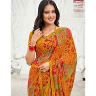 Laxmipati Ras Madhuri 8516 Wetless Mustard Saree