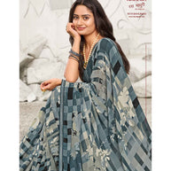 Laxmipati Ras Madhuri 8519 Wetless Grey Saree