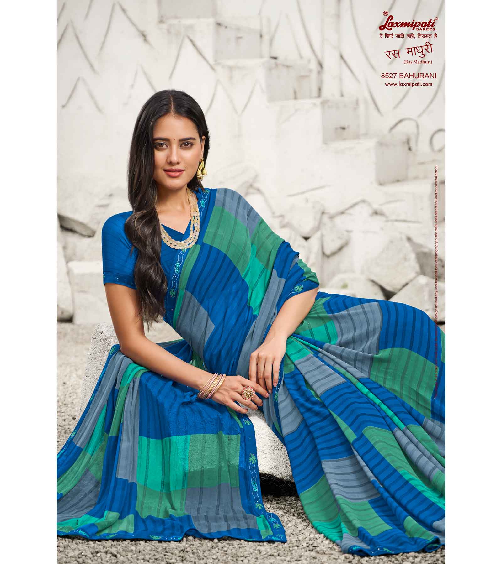 Laxmipati Ras Madhuri 8527 Wetless Multicolor Saree