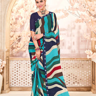 Laxmipati Kitkat 8538 Georgette Multicolor Saree