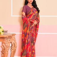 Laxmipati Honey Bunny Geometric Printed Saree in Multicolor with Unstitched Blouse